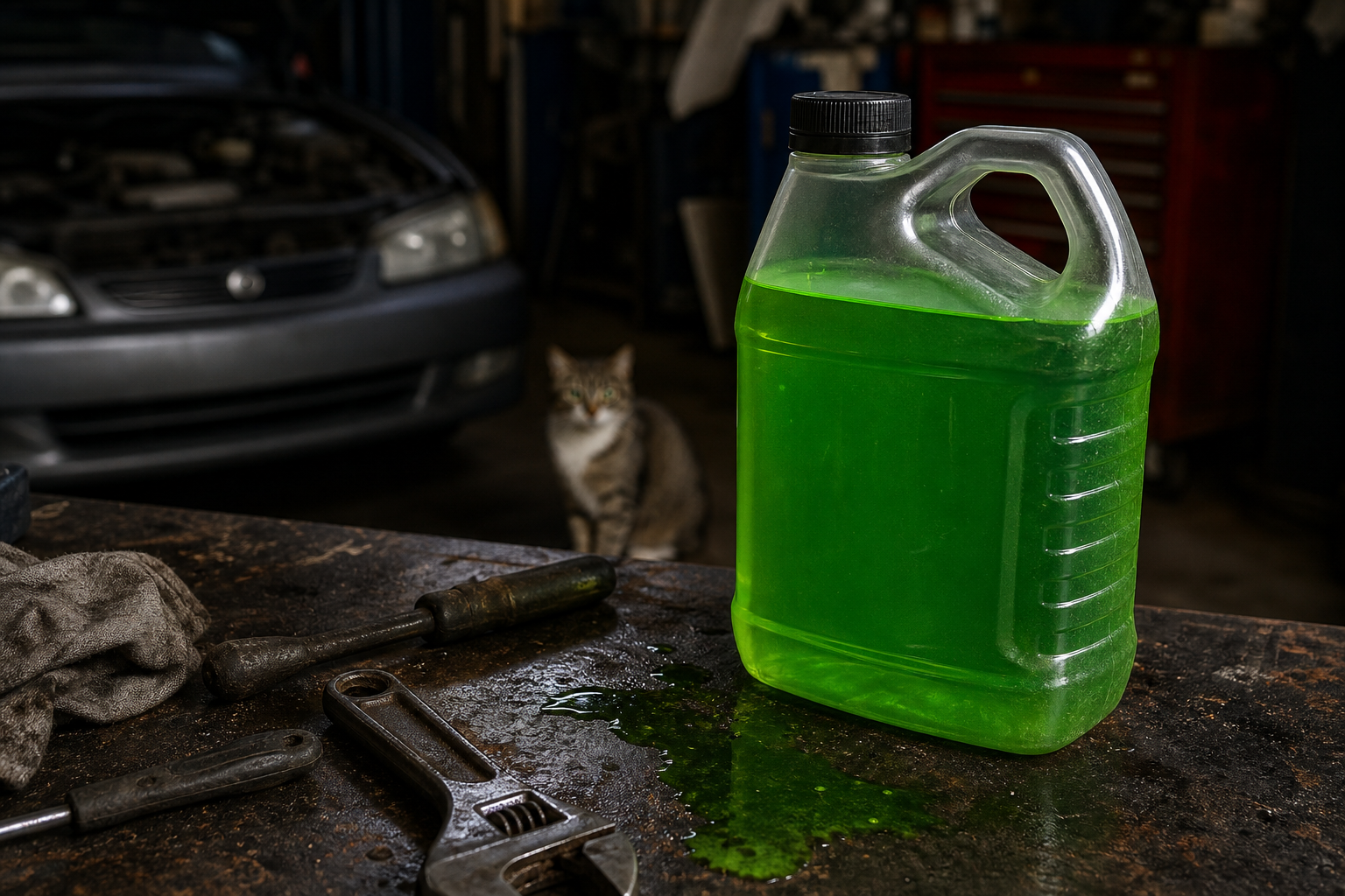 Antifreeze container - toxic to cats