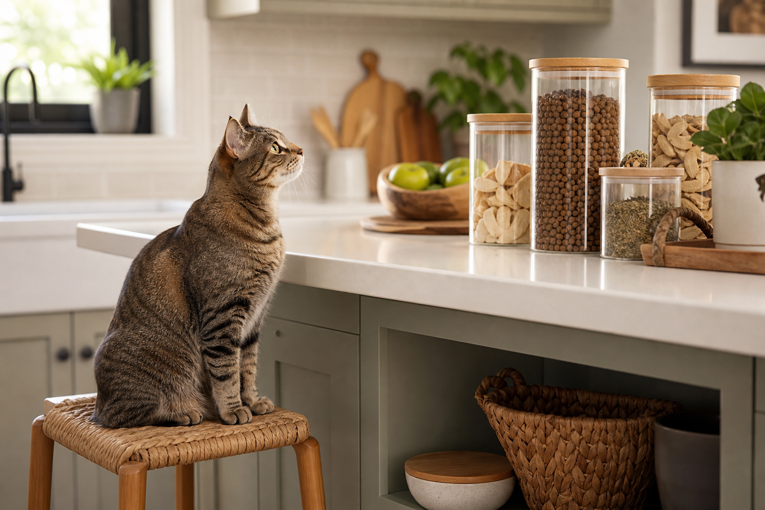 Cat-safe kitchen setup