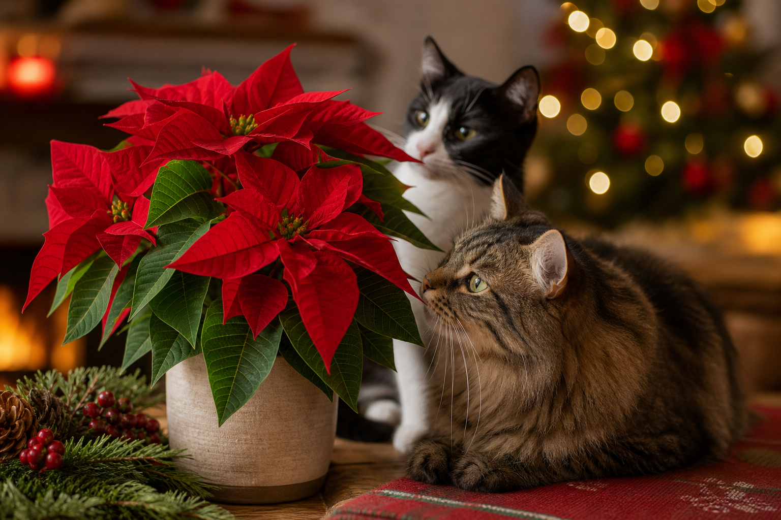 Poinsettia plant at Christmas