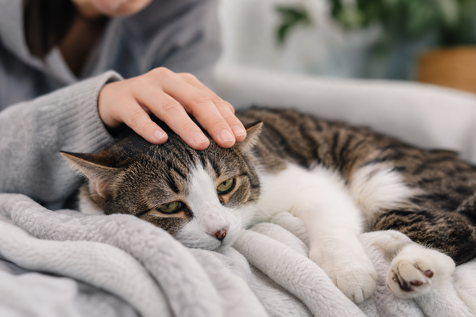 Cat showing signs of illness