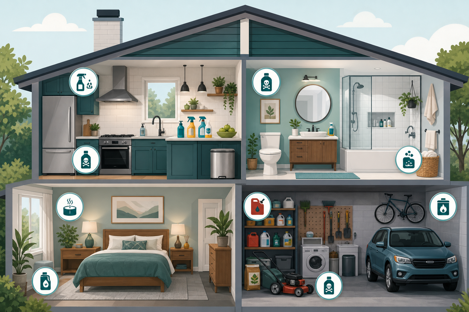 Household toxins for cats by room